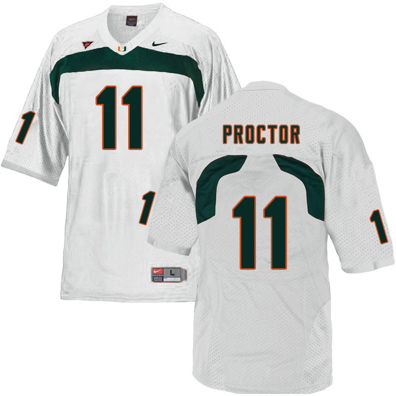 Nike Miami Hurricanes #11 Carson Proctor College Football Jerseys Sale-White